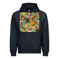 Navy christmas hot chocolate and cookies seamless pattern Urban Hoodie - BundleAndBundleShop