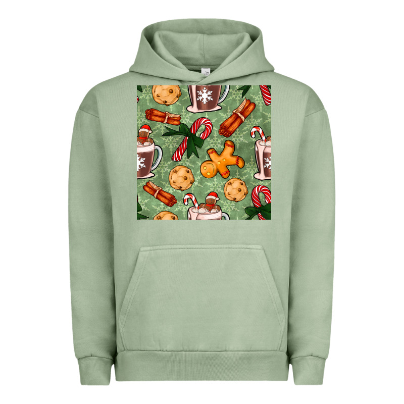Christmas Hot Chocolate And Cookies Seamless Pattern Urban Hoodie by BundleAndBundleShop | Teevron