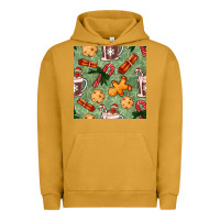Pigment Peanut Butter christmas hot chocolate and cookies seamless pattern Urban Hoodie - BundleAndBundleShop