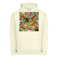 Pigment Pistachio christmas hot chocolate and cookies seamless pattern Urban Hoodie - BundleAndBundleShop