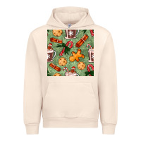Sandshell christmas hot chocolate and cookies seamless pattern Urban Hoodie - BundleAndBundleShop