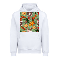 White christmas hot chocolate and cookies seamless pattern Urban Hoodie - BundleAndBundleShop