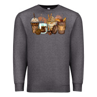 Charcoal Heather leopard coffee cups Premium Sweatshirt - Zillion Design Studio