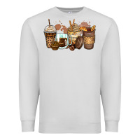 Dove Grey leopard coffee cups Premium Sweatshirt - Zillion Design Studio