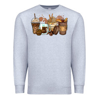 Heather Grey leopard coffee cups Premium Sweatshirt - Zillion Design Studio