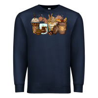 Navy leopard coffee cups Premium Sweatshirt - Zillion Design Studio