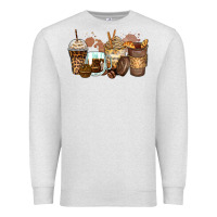 Oatmeal Heather leopard coffee cups Premium Sweatshirt - Zillion Design Studio