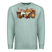 Seafoam leopard coffee cups Premium Sweatshirt - Zillion Design Studio
