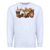 White leopard coffee cups Premium Sweatshirt - Zillion Design Studio