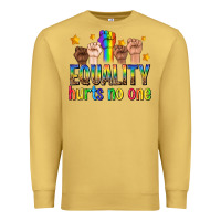 Antique Gold equality hurts no one with fists Premium Sweatshirt - texasbilliewilder