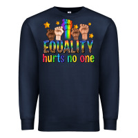 Navy equality hurts no one with fists Premium Sweatshirt - texasbilliewilder