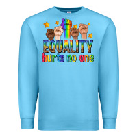 Ocean Blue equality hurts no one with fists Premium Sweatshirt - texasbilliewilder