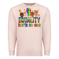 Pale Pink equality hurts no one with fists Premium Sweatshirt - texasbilliewilder