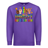 Purple equality hurts no one with fists Premium Sweatshirt - texasbilliewilder