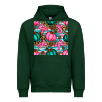 Forest Green breast cancer awareness with pumpkins seamless pattern Urban Hoodie - BundleAndBundleShop