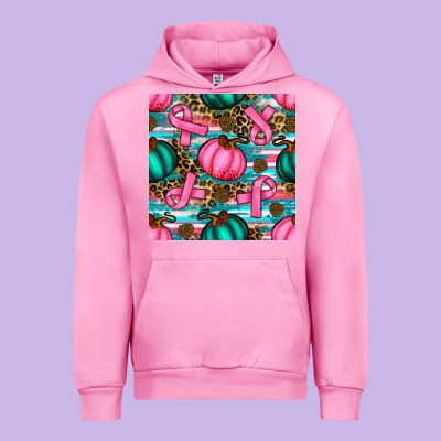 Breast Cancer Awareness With Pumpkins Seamless Pattern Urban Hoodie Designed By Bundleandbundleshop