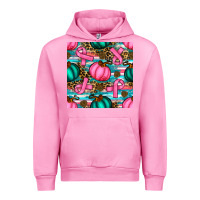 Fuchsia Pink breast cancer awareness with pumpkins seamless pattern Urban Hoodie - BundleAndBundleShop