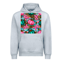 Heather Grey breast cancer awareness with pumpkins seamless pattern Urban Hoodie - BundleAndBundleShop