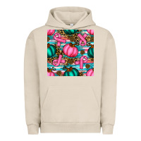 Pigment French Oak breast cancer awareness with pumpkins seamless pattern Urban Hoodie - BundleAndBundleShop