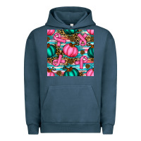 Pigment Midnight Navy breast cancer awareness with pumpkins seamless pattern Urban Hoodie - BundleAndBundleShop