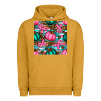 Pigment Peanut Butter breast cancer awareness with pumpkins seamless pattern Urban Hoodie - BundleAndBundleShop