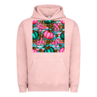 Pigment Salmon breast cancer awareness with pumpkins seamless pattern Urban Hoodie - BundleAndBundleShop