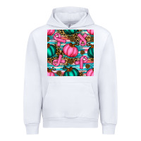 White breast cancer awareness with pumpkins seamless pattern Urban Hoodie - BundleAndBundleShop
