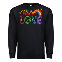 Black choose love Premium Sweatshirt - texasbilliewilder