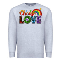 Heather Grey choose love Premium Sweatshirt - texasbilliewilder