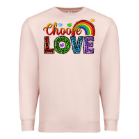 Pale Pink choose love Premium Sweatshirt - texasbilliewilder