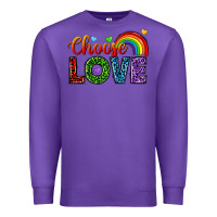 Purple choose love Premium Sweatshirt - texasbilliewilder