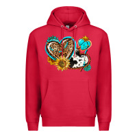 Cardinal western leopard pride  hearts Premium Hoodie - AdoDesignShop