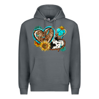 Rock western leopard pride  hearts Premium Hoodie - AdoDesignShop