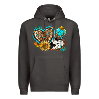Smoke western leopard pride  hearts Premium Hoodie - AdoDesignShop