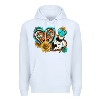 White western leopard pride  hearts Premium Hoodie - AdoDesignShop