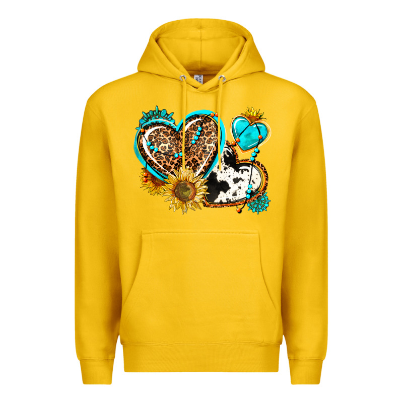 Western Leopard Pride  Hearts Premium Hoodie by AdoDesignShop | Teevron
