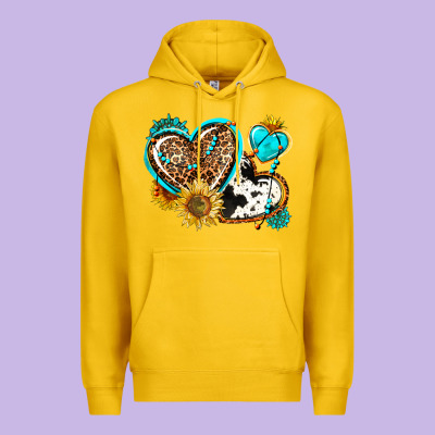 Western Leopard Pride  Hearts Premium Hoodie Designed By Adodesignshop