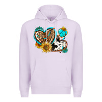 Lilac western leopard pride  hearts Premium Hoodie - AdoDesignShop