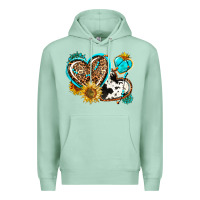 Seafoam western leopard pride  hearts Premium Hoodie - AdoDesignShop