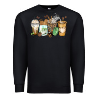Black latte coffee cups Premium Sweatshirt - Zillion Design Studio