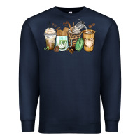 Navy latte coffee cups Premium Sweatshirt - Zillion Design Studio
