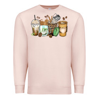 Pale Pink latte coffee cups Premium Sweatshirt - Zillion Design Studio