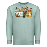 Seafoam latte coffee cups Premium Sweatshirt - Zillion Design Studio
