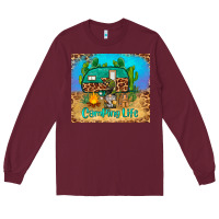 Burgundy camping life tumbler Long Sleeve Tee - BarkalooDesign