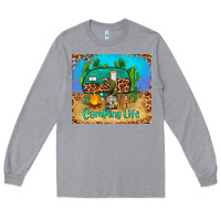 Heather Grey camping life tumbler Long Sleeve Tee - BarkalooDesign