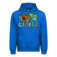 Cobalt happy camper with trees and map Urban Hoodie - AdoDesignShop