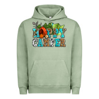 Pigment Oil Green happy camper with trees and map Urban Hoodie - AdoDesignShop