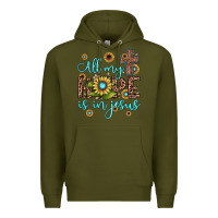 Army Green all my hope is in jesus Premium Hoodie - JahusDesignShop