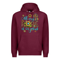 Burgundy all my hope is in jesus Premium Hoodie - JahusDesignShop