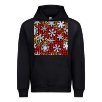 Black christmas snow crystals with plaid seamless pattern Urban Hoodie - BundleAndBundleShop